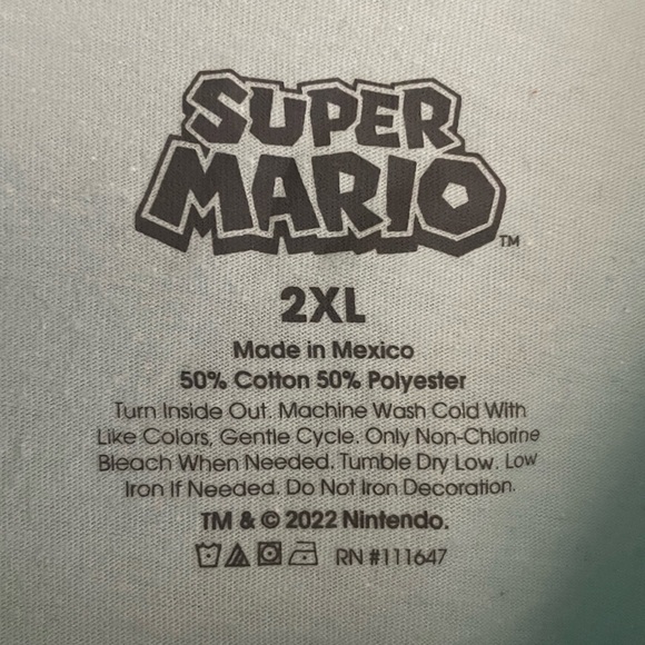 Universal Super Mario Nintendo Short Sleeve Tee T-Shirt in Light Blue - Picture 7 of 7